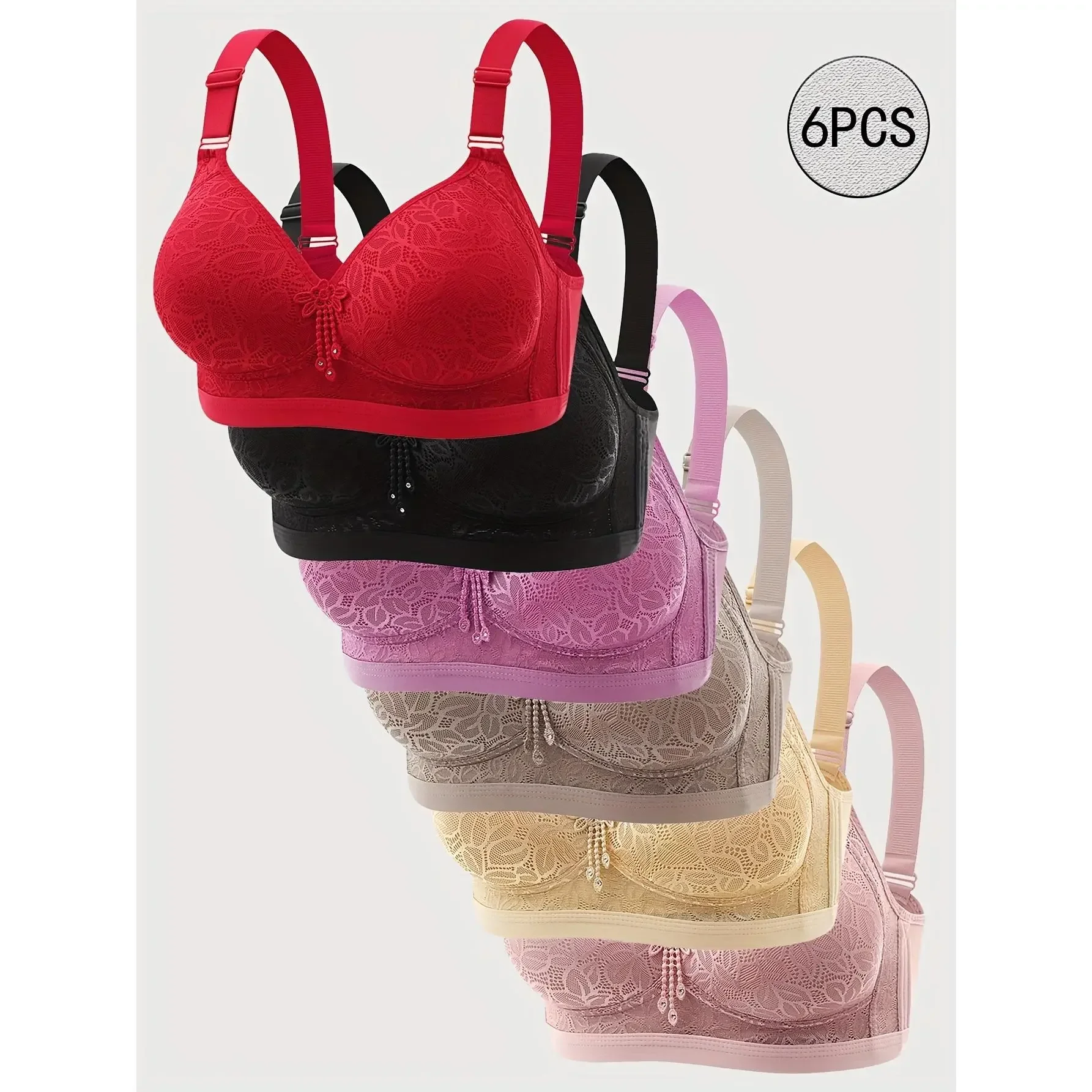 T Shirt Bra Seamless - Conjunto de 6 Sutiãs Push-Up Sem