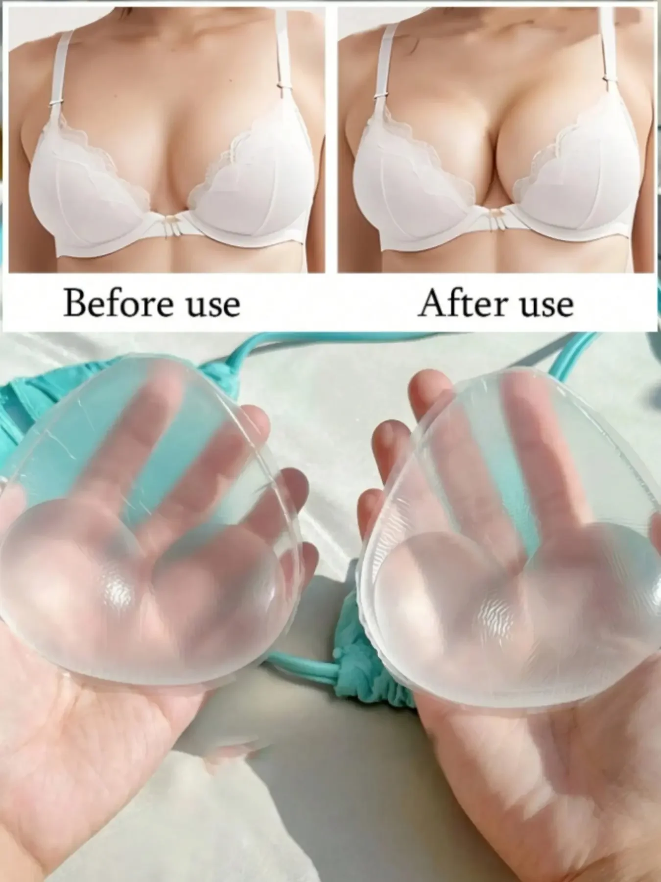 Push Up Bra Silicone - 1 Par de Inserções de Silicone