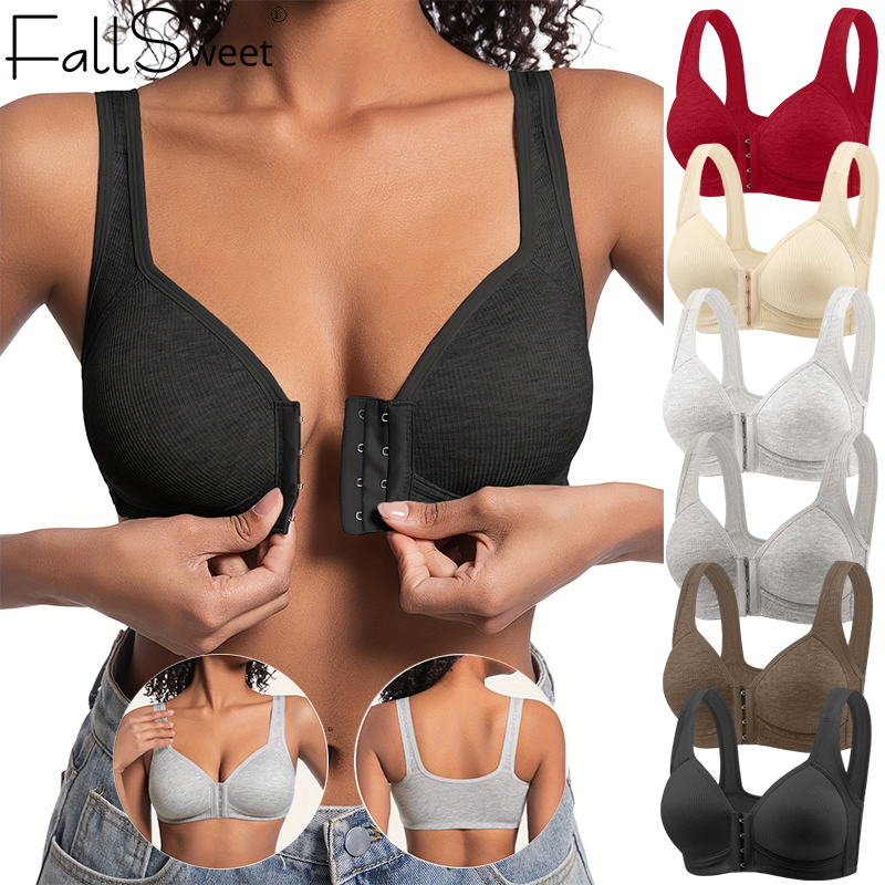 Mastectomy Bra Pocket - Fallsweet sutiã de fechamento frontal sem