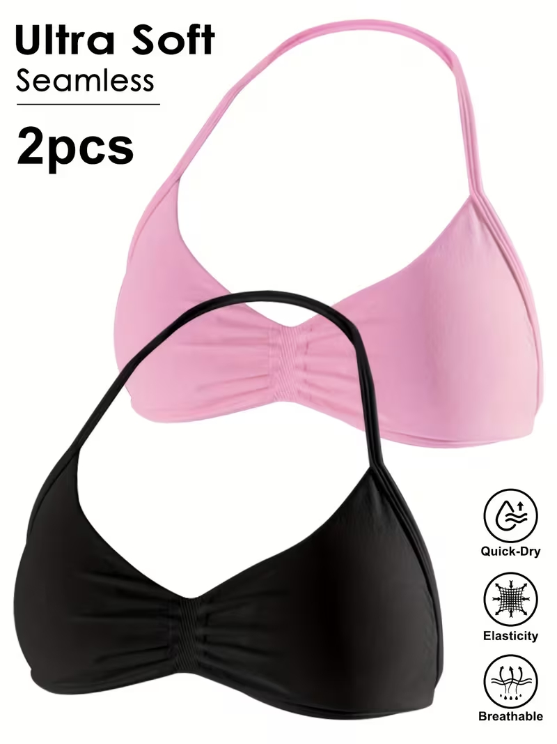 2 peças Top Cropped Feminino S - T Shirt Bra Seamless avaliação e preço